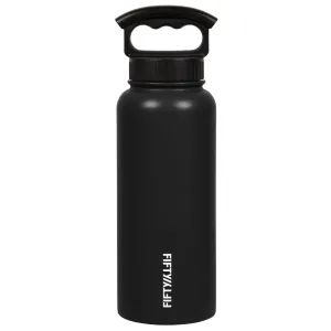 34oz Insulated Bottle with Wide Mouth 3-Finger Lid