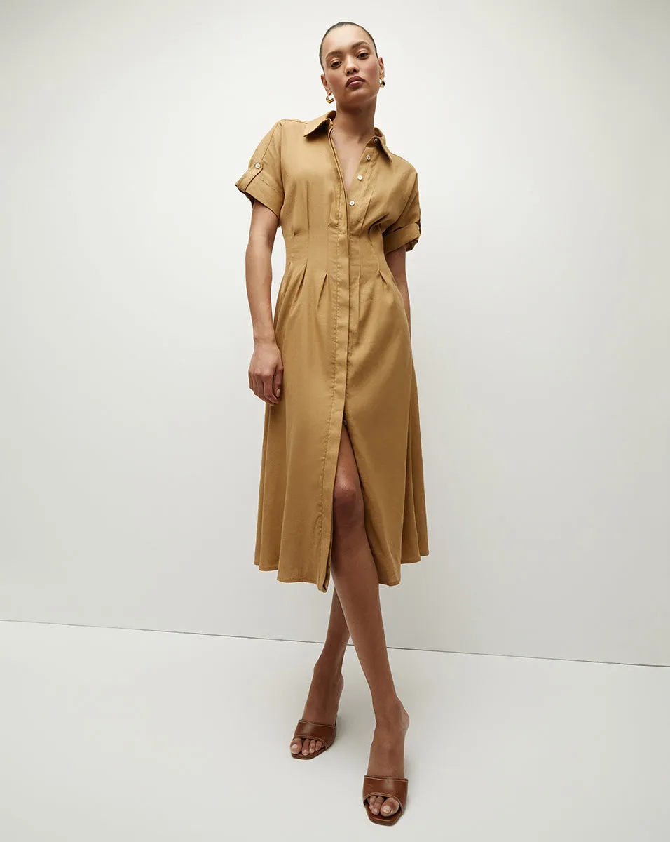 Adavi Stretch-Linen Shirtdress