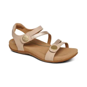 Aetrex Women's Jess Adjustable Quarter Strap Sandal - Tan SE217