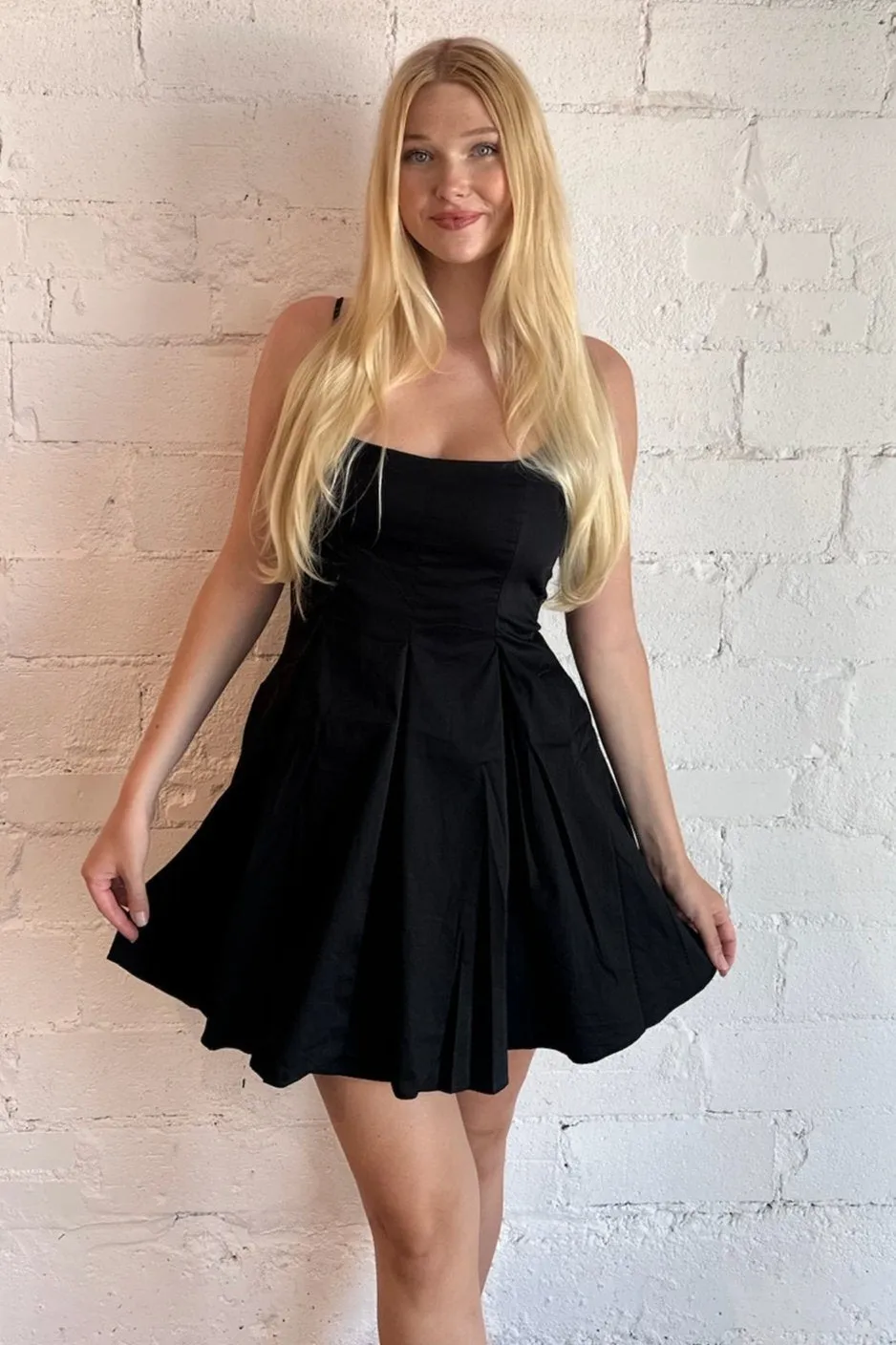 Always Elegant Pleated Mini Dress