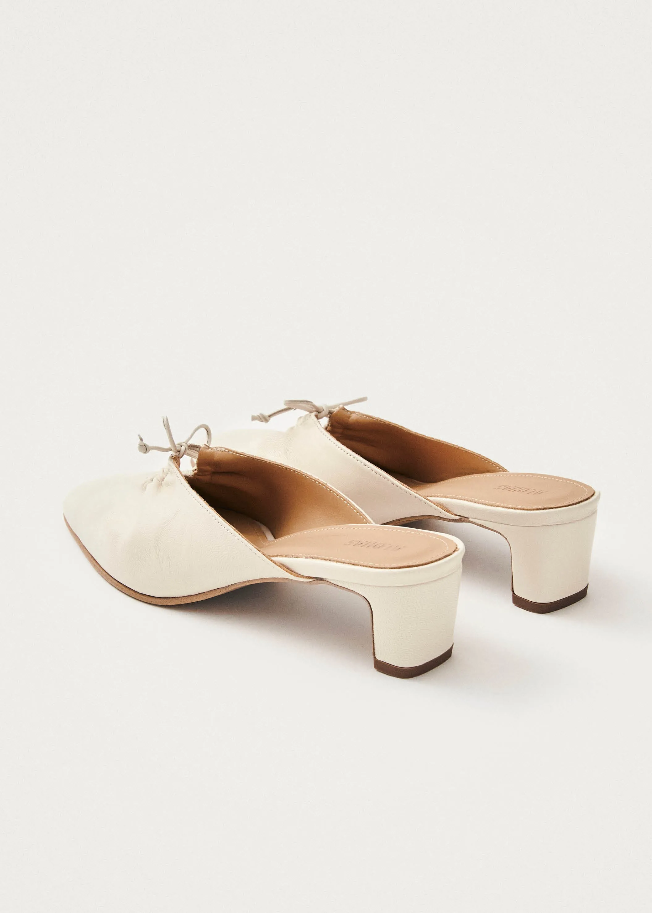 Amar Cream Leather Mules