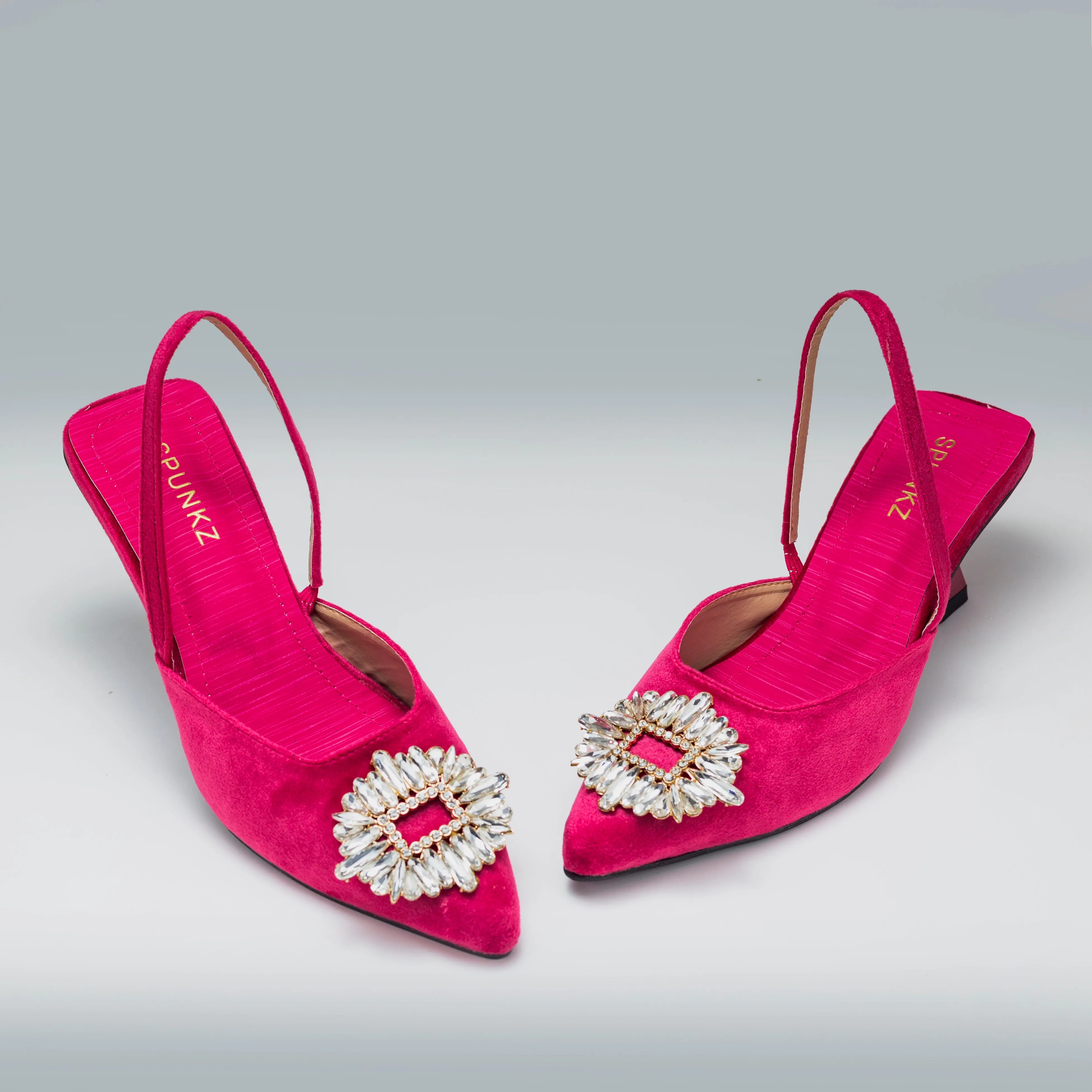 Barbie Pink Diamond Brooch Rhinestone Bow Heels