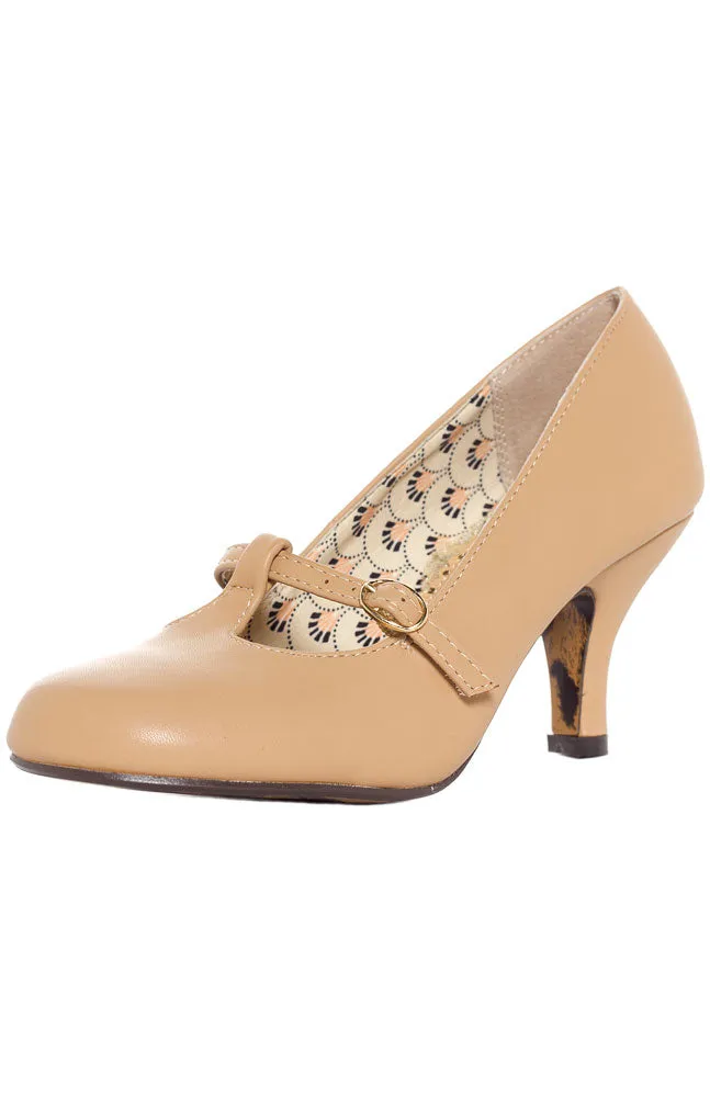 BETTIE PAGE CASSIE HEELS TAN