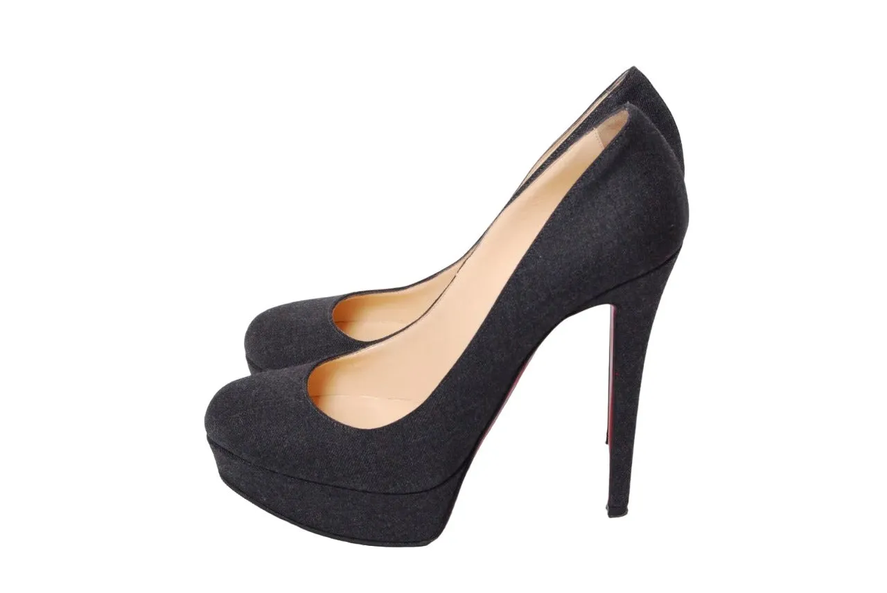 Black Sparkle Textured Platform Pump