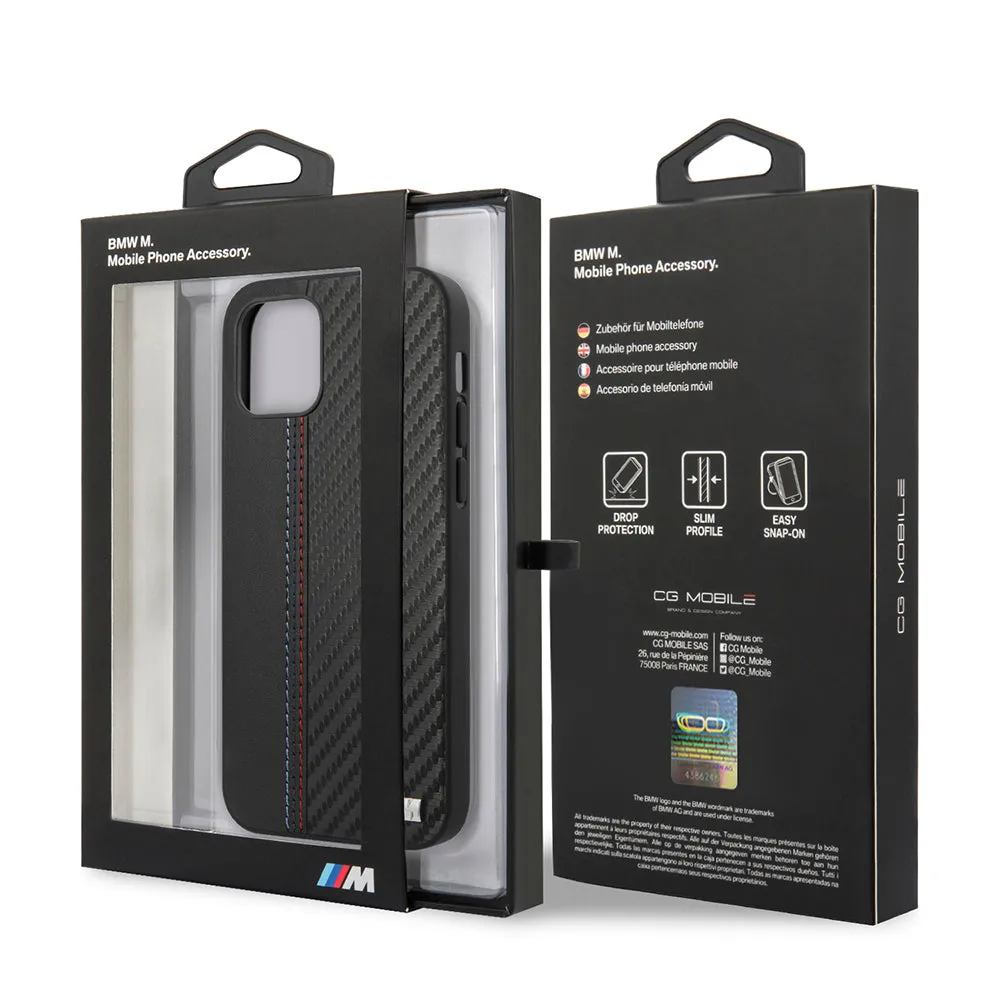 BMW Hard Case Pu Leather Carbon Effect M Collection - iPhone 12 Pro Max Black