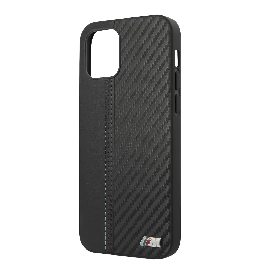 BMW Hard Case Pu Leather Carbon Effect M Collection - iPhone 12 Pro Max Black