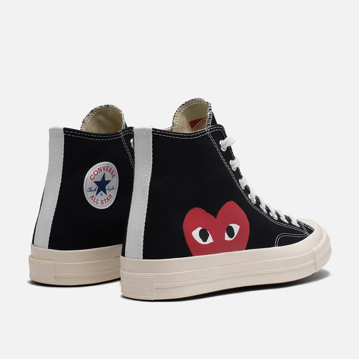 CDG PLAY X CONVERSE CHUCK TAYLOR ALL STAR '70 HI - BLACK