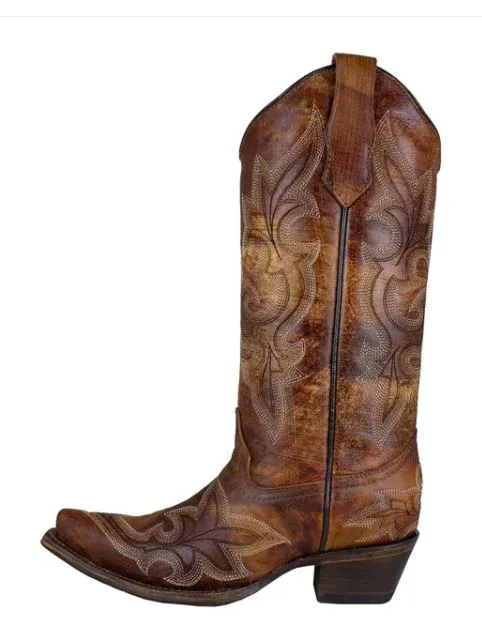 Corral L5780 Circle G Women's Embroidered Snip Toe Cowgirl Boots