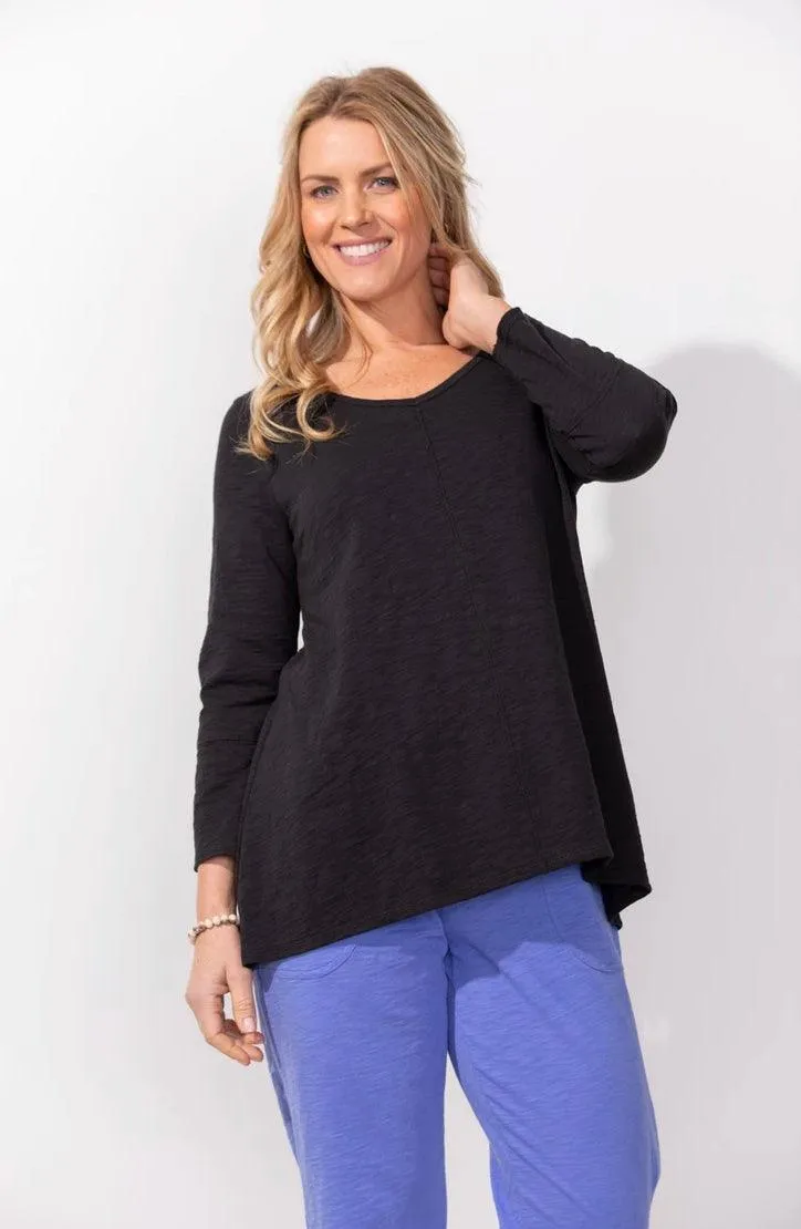 Cotton Slub V Neck Tunic Long Sleeve 10019