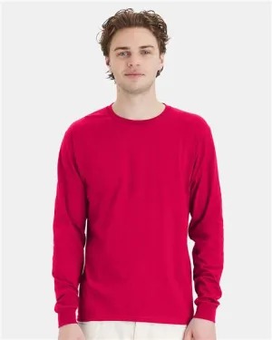 Custom Embroidered - Hanes - Essential-T Long Sleeve T-Shirt - Athletic Crimson - 5286