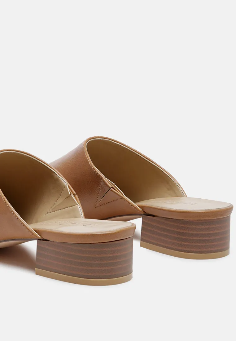 Daelia Solid Low Heel Mules