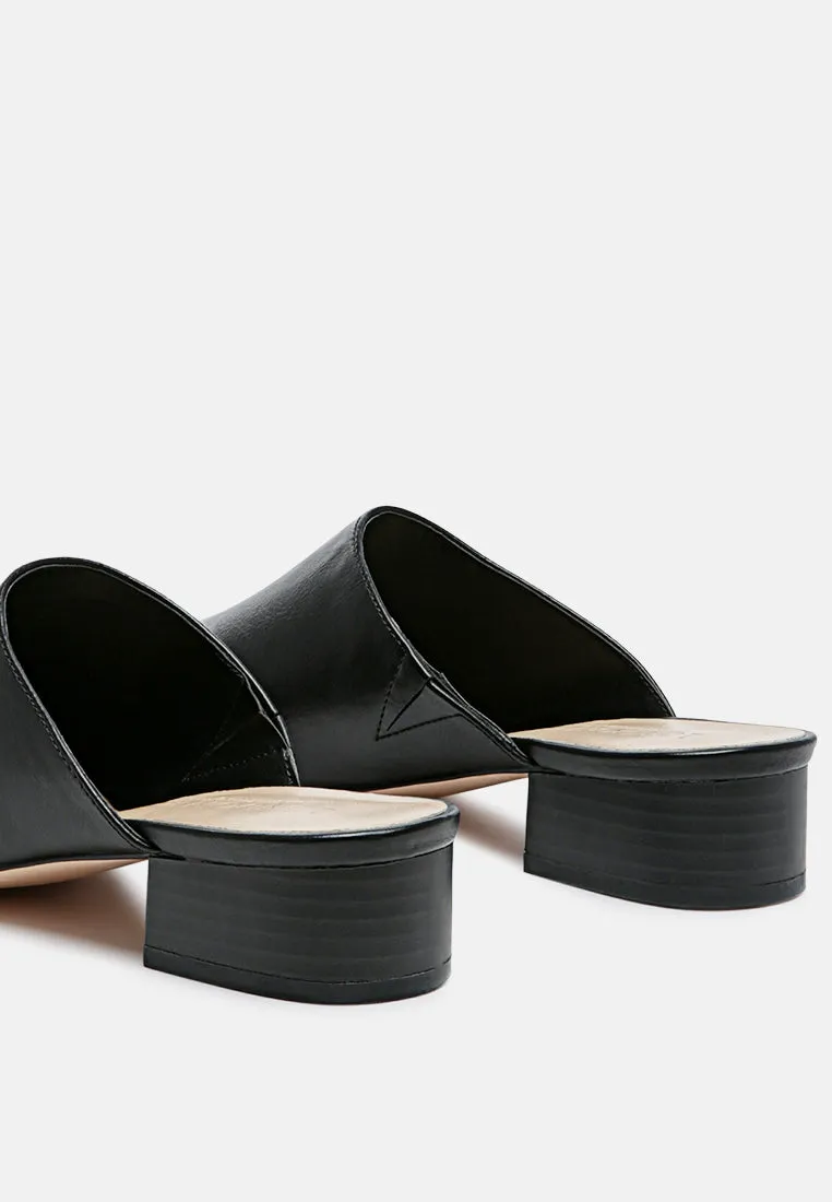 Daelia Solid Low Heel Mules