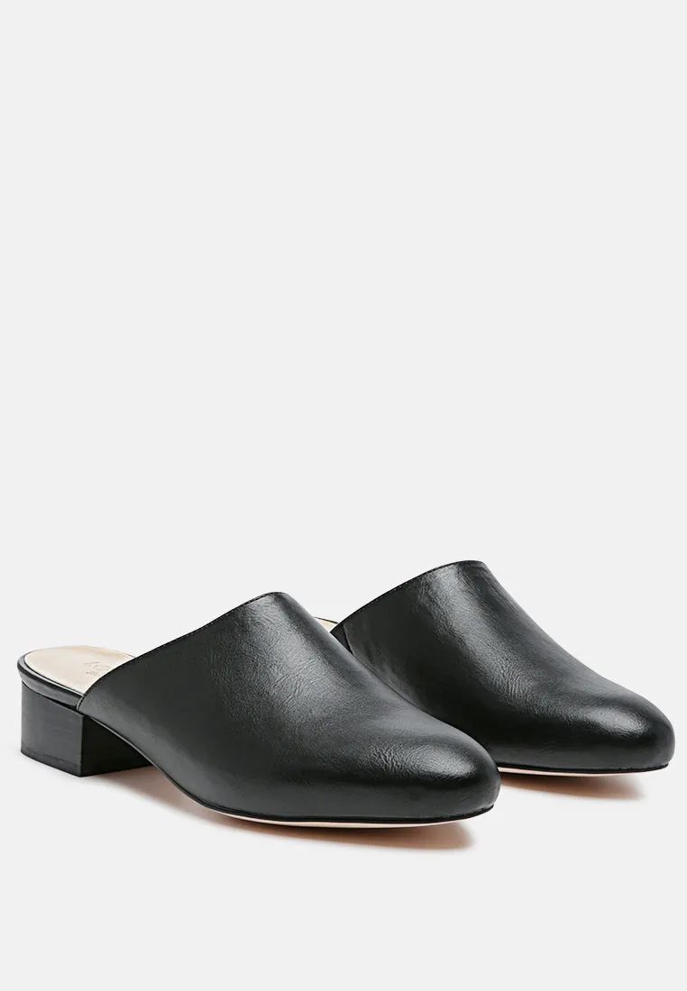 Daelia Solid Low Heel Mules