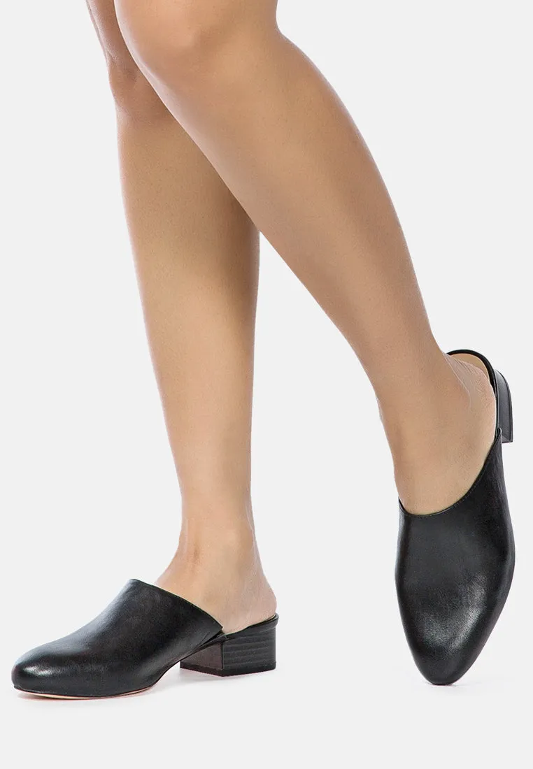 Daelia Solid Low Heel Mules