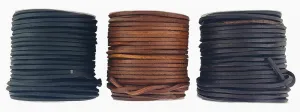 Dark Brown Light Brown & Black leather craft wire cord 3 mm