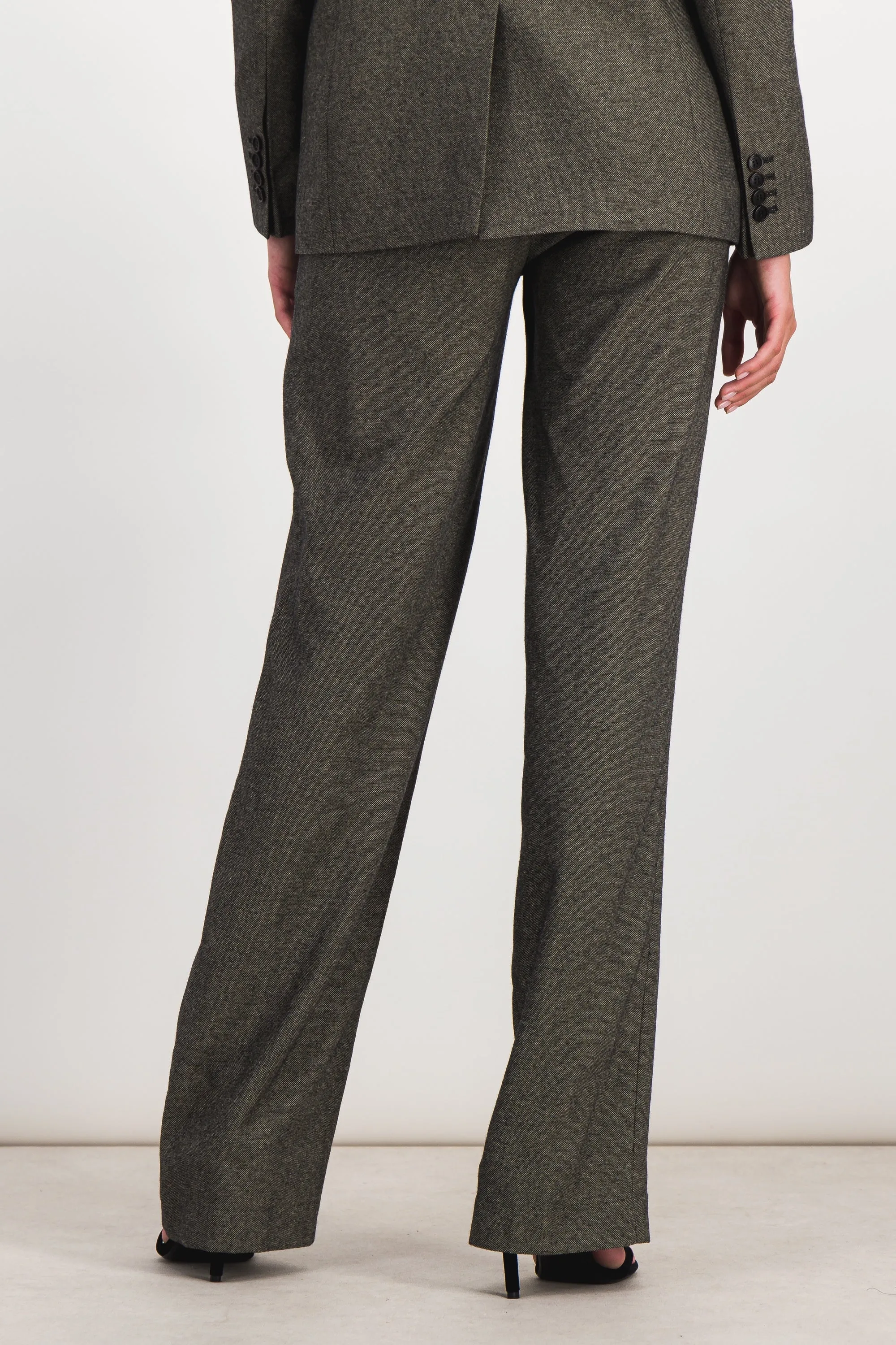 Dark grey low rise loose tailored pants