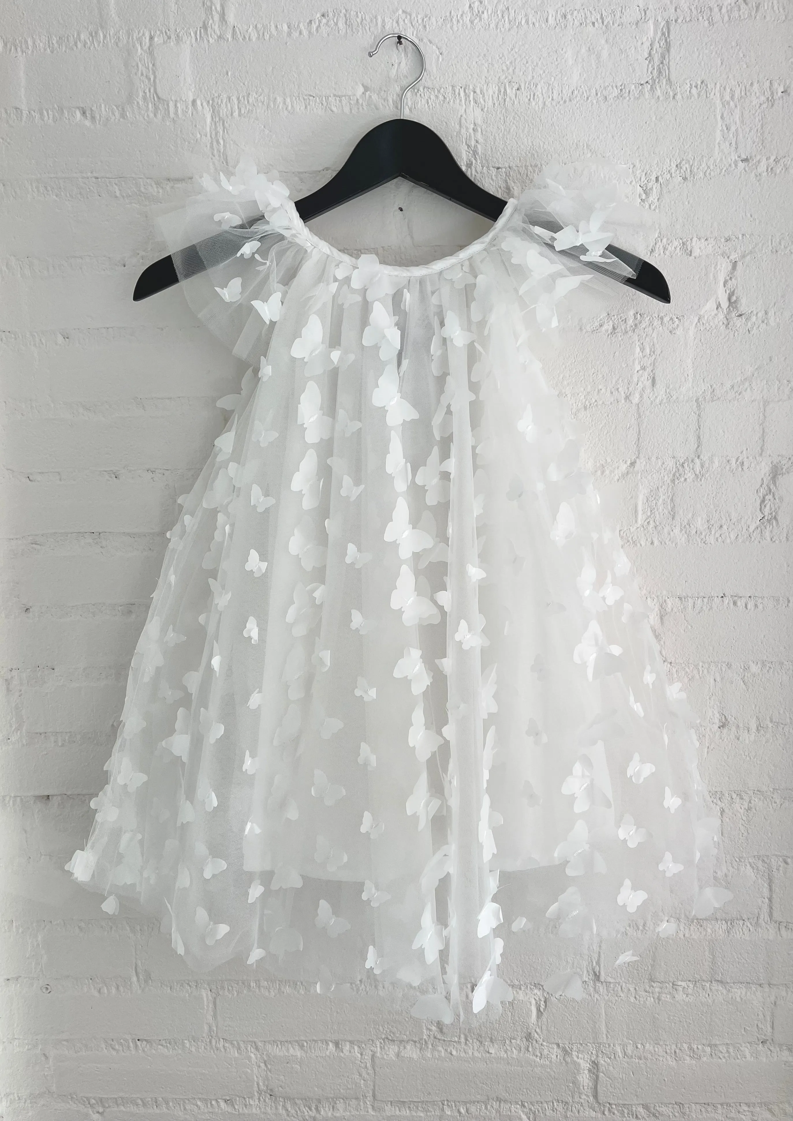 DOLLY ALLOVER BUTTERFLIES TUTU DRESS white