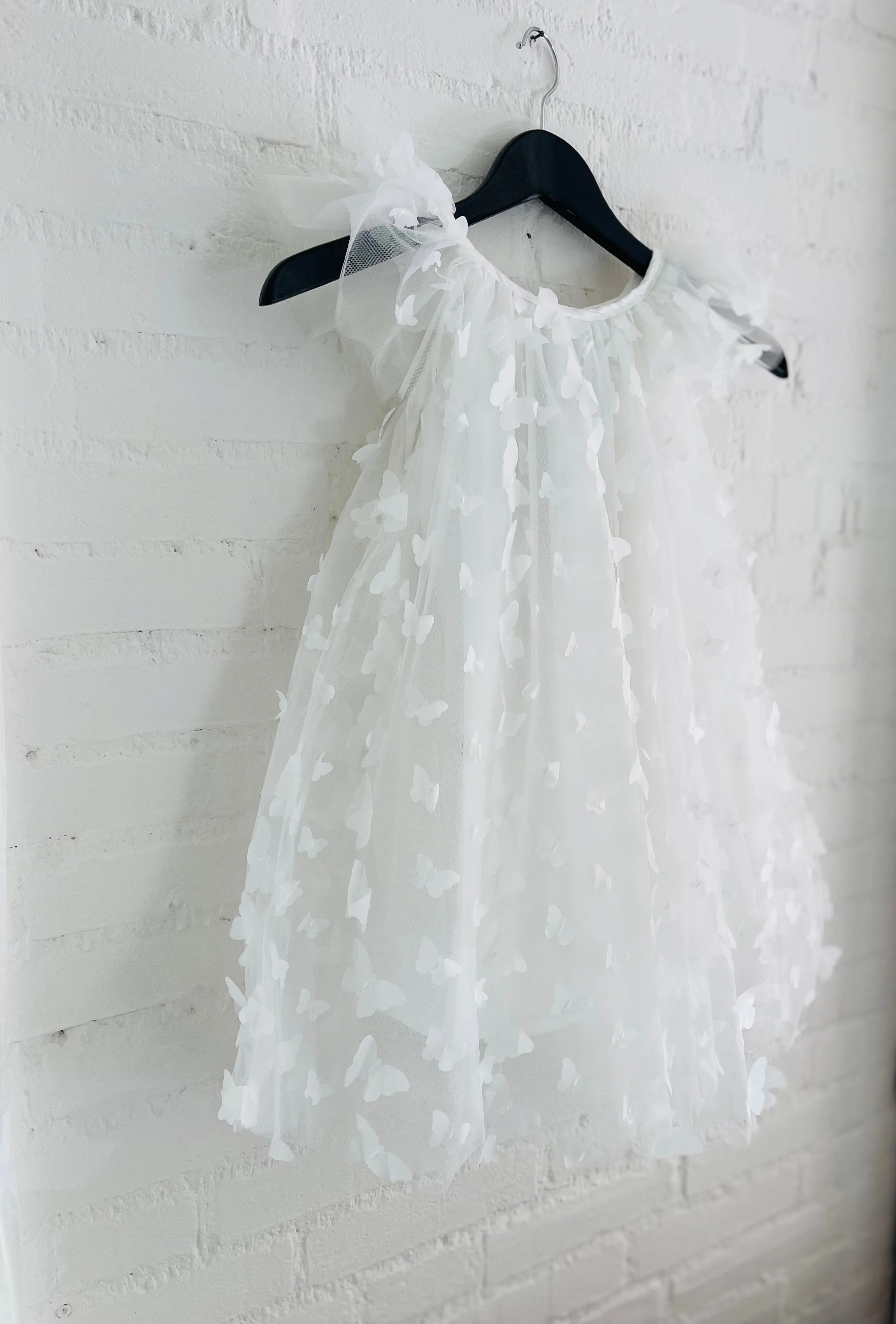 DOLLY ALLOVER BUTTERFLIES TUTU DRESS white