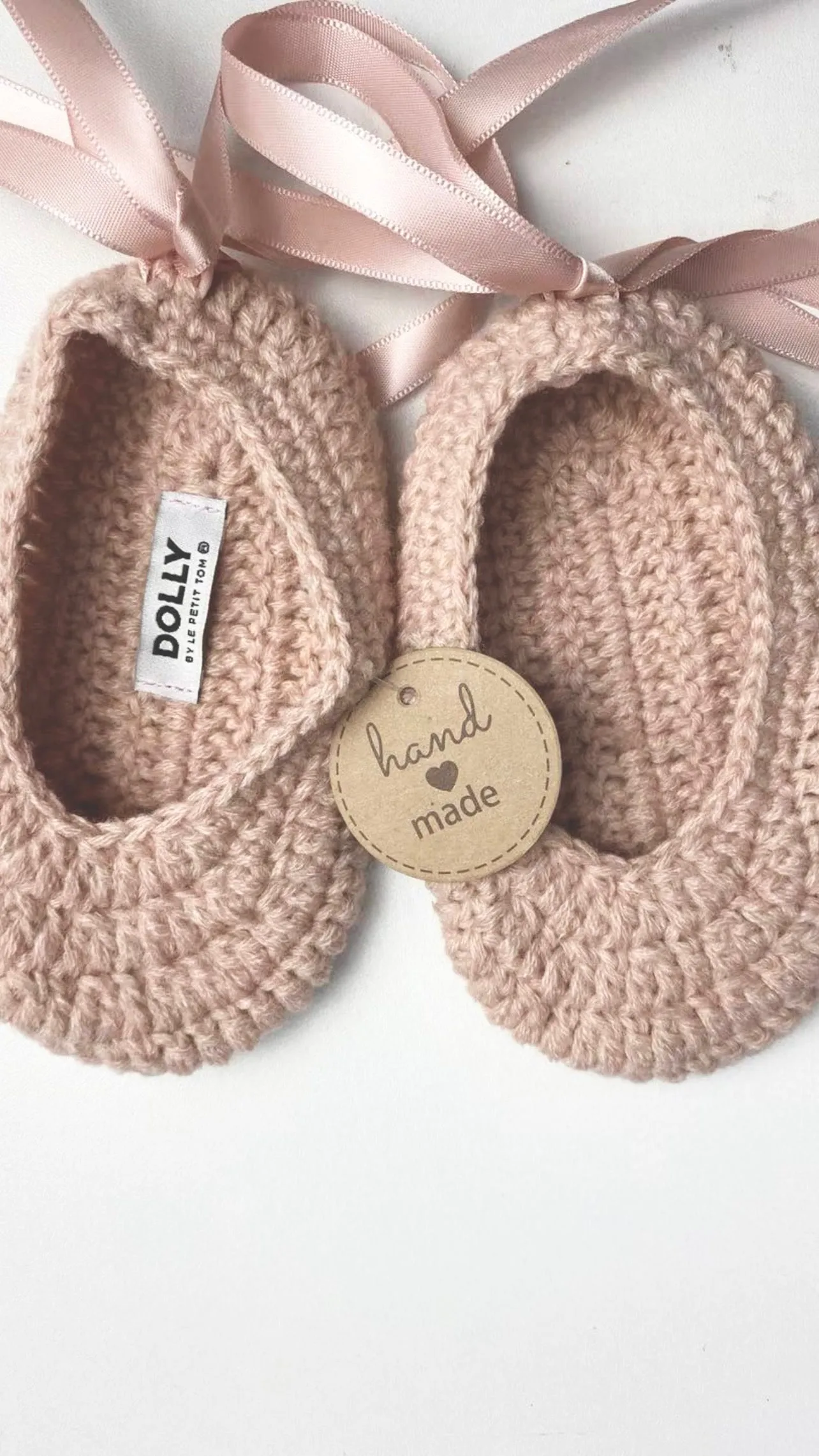 DOLLY by Le Petit Tom ® CROCHET BABY BALLERINAS ballet pink