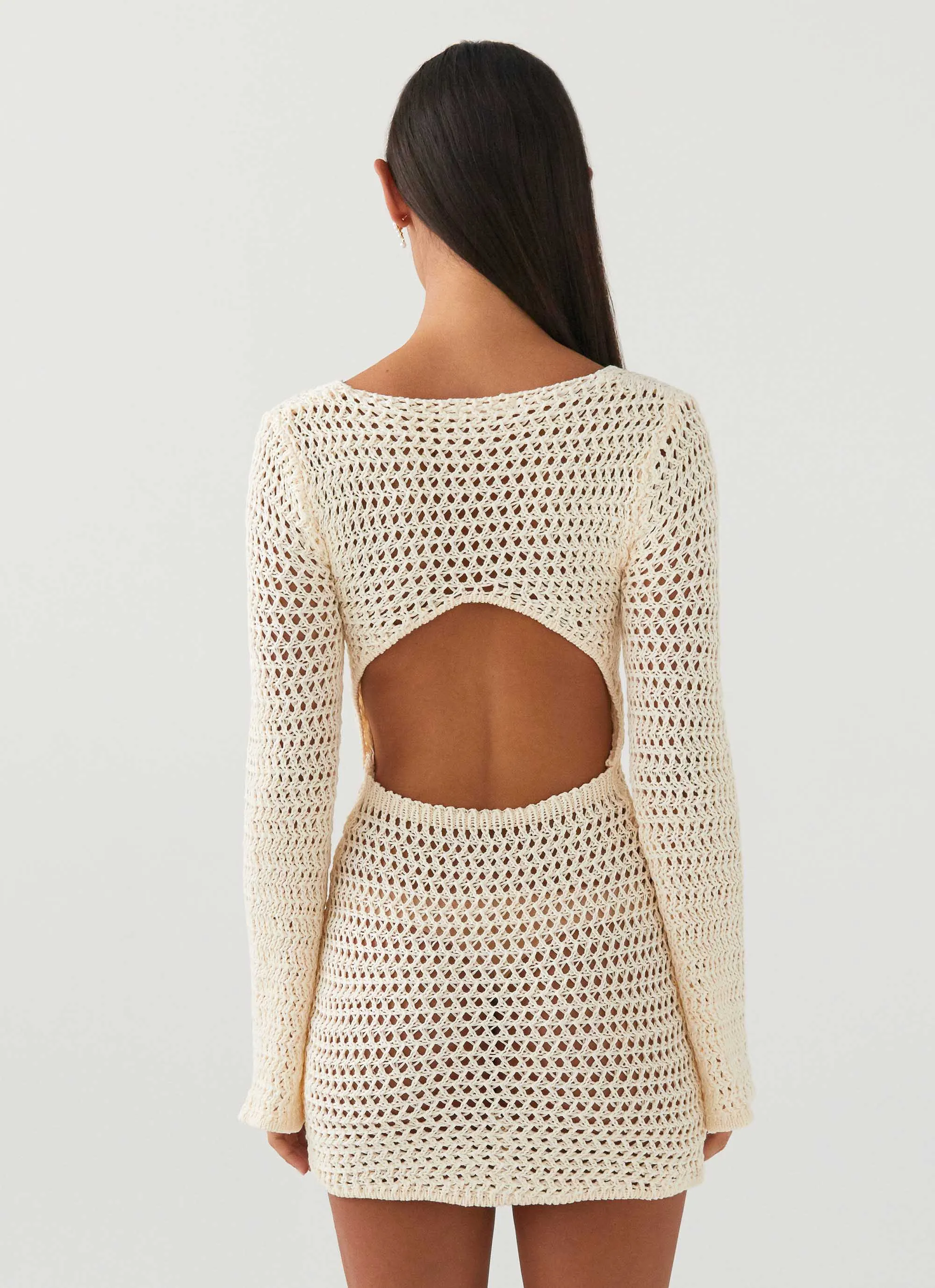 Down For The Ride Crochet Mini Dress - Ivory