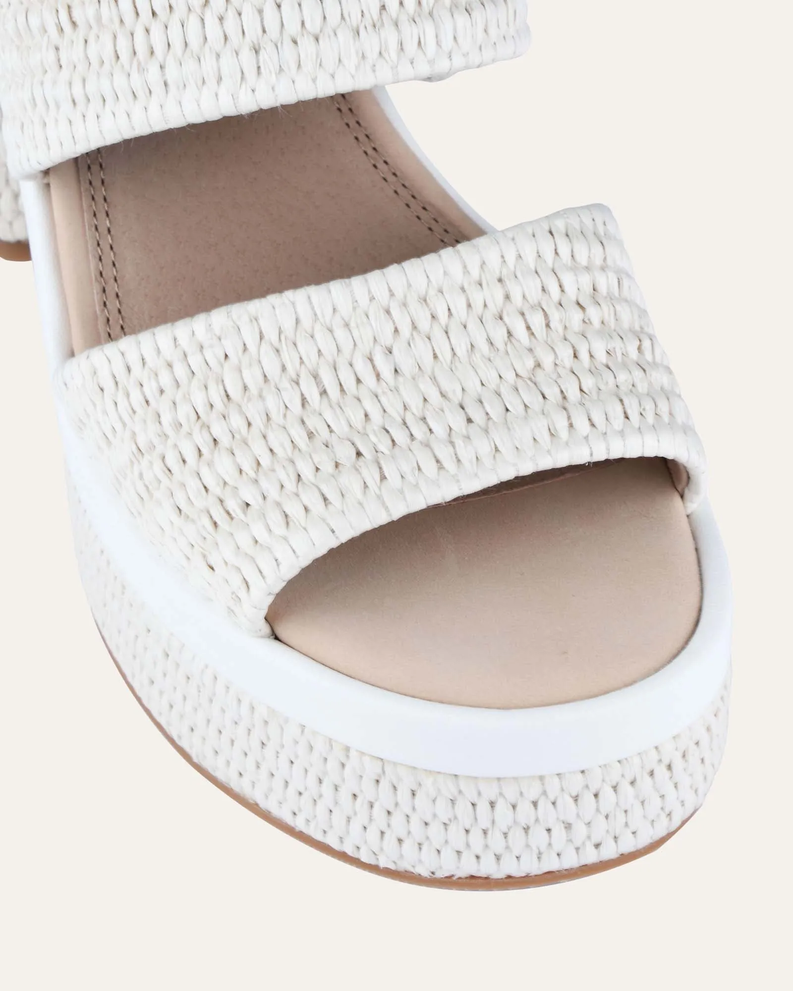 FELICITY HIGH HEEL PLATFORM SANDALS OFF WHITE RAFFIA