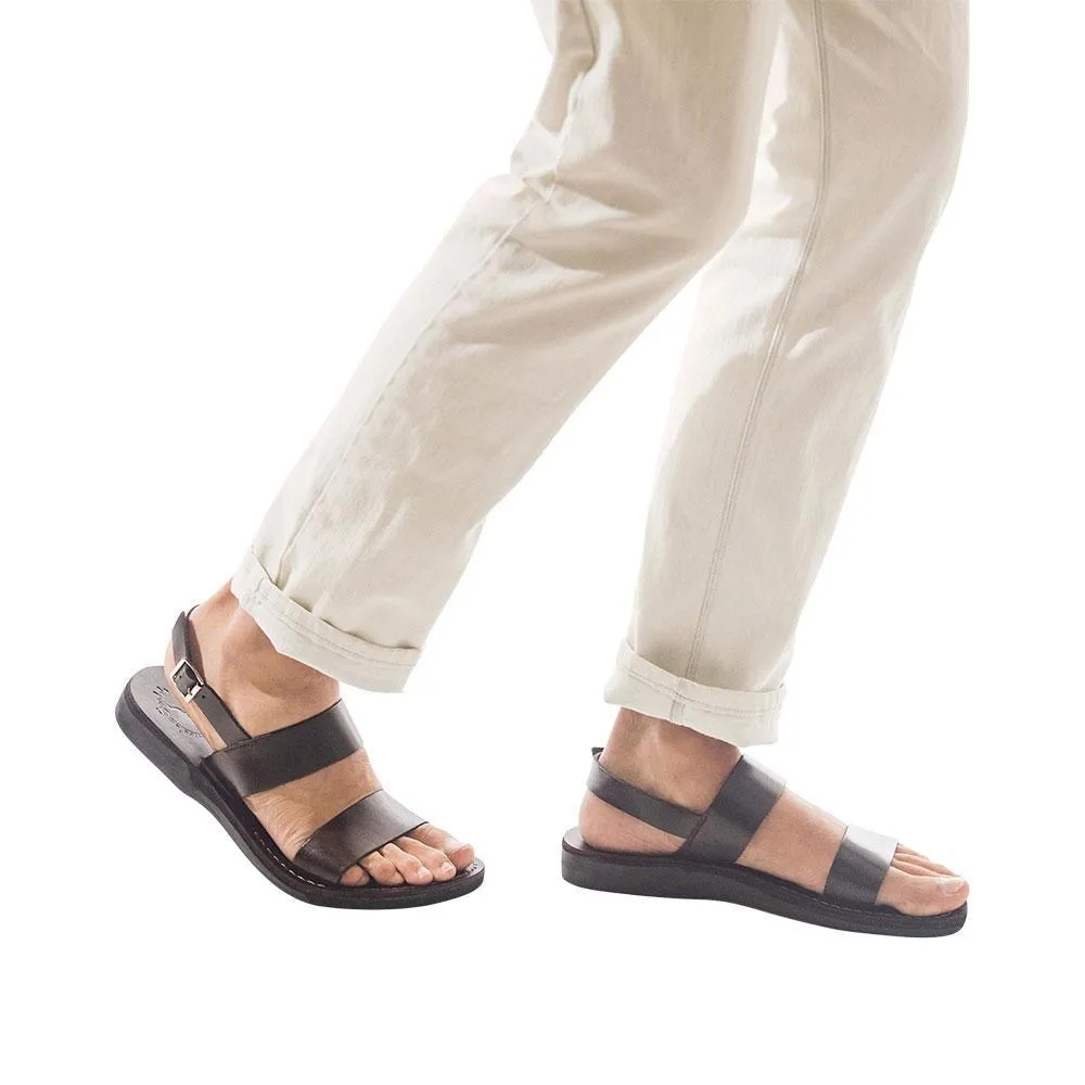 Golan - Leather Two Strap Sandal | Brown