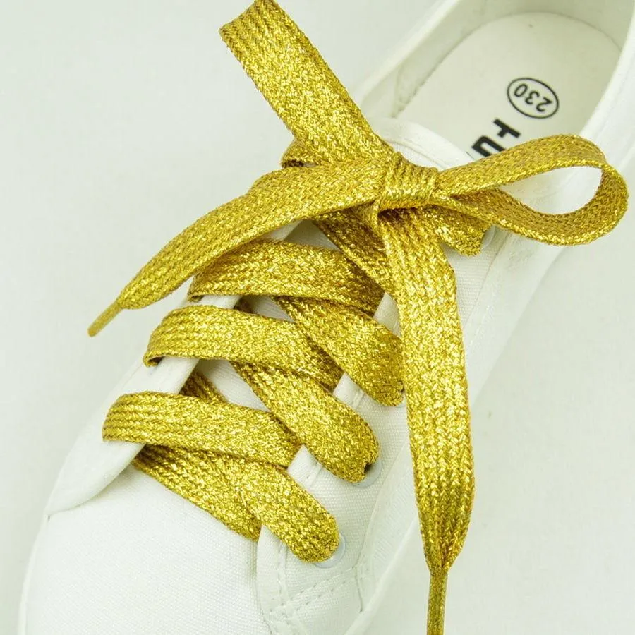 [Gold Glitter] - Flat Premium Shoelaces