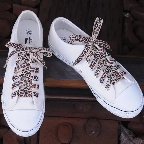 [Javan Leopard] - Flat Animal Print Flat Shoelaces