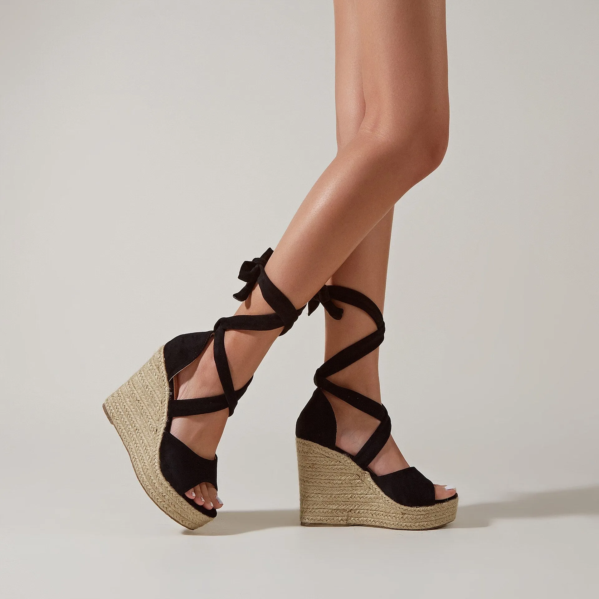 Joskka Beach Wedges Sandals Cross Straps Sandalias Summer Bohemian Dress Platform High Heels Shoes