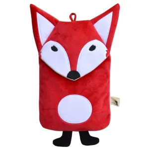 Kids Eco Hot Water Bottle Junior Comfort with Cover, Velour - Mrs. Fox Red