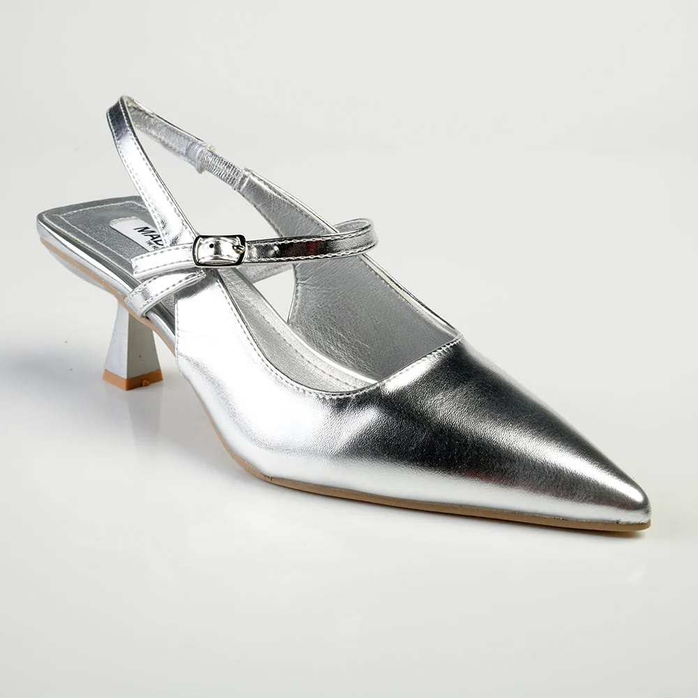 Madison Jakova Court Heels - Silver