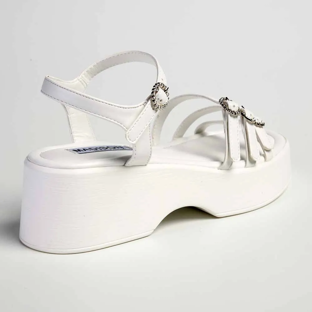 Madison Jaquenette Slingback Sandal - White