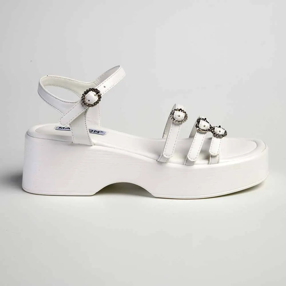 Madison Jaquenette Slingback Sandal - White