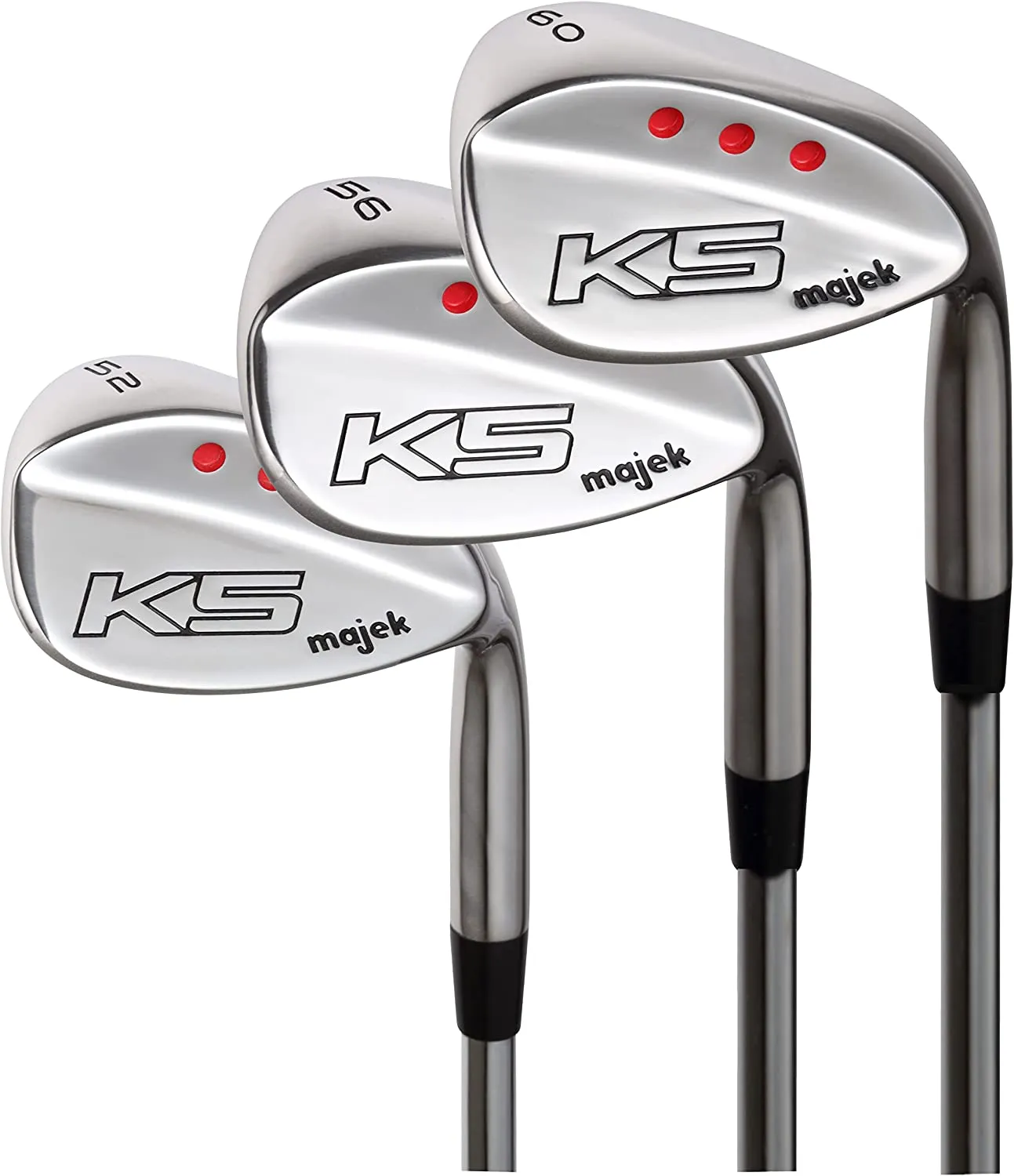 Majek Golf Men's Complete Wedge Set: 52° Gap Wedge (GW), 56° Sand Wedge (SW), 60° Lob Wedge (LW) Right Handed Regular Flex