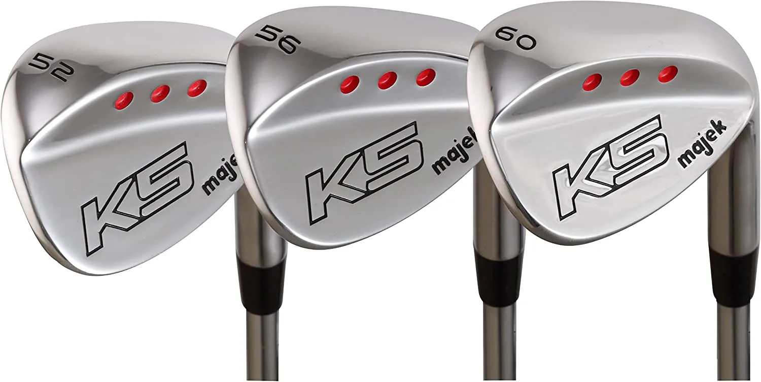 Majek Golf Men's Complete Wedge Set: 52° Gap Wedge (GW), 56° Sand Wedge (SW), 60° Lob Wedge (LW) Right Handed Regular Flex