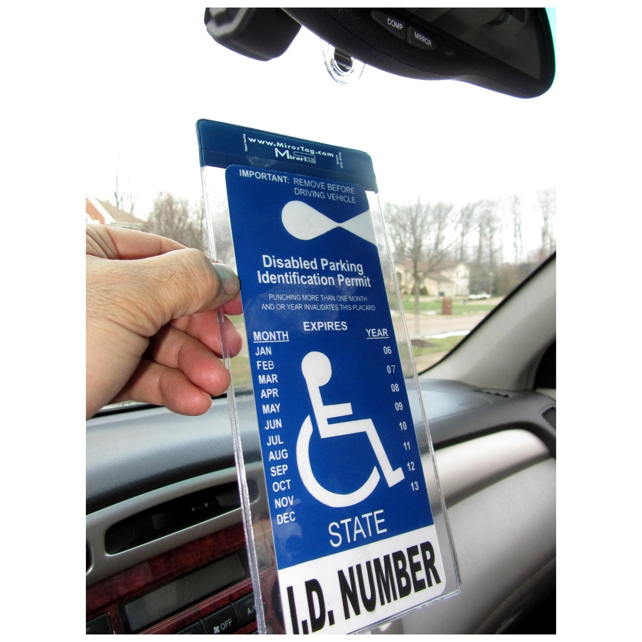 MirorTag™ Silver Handicapped Parking Placard Holder