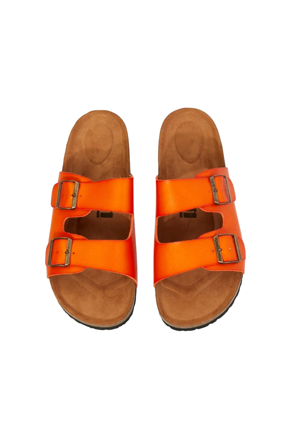 MMShoes Feeling Alive Double Banded Slide Sandals in Orange