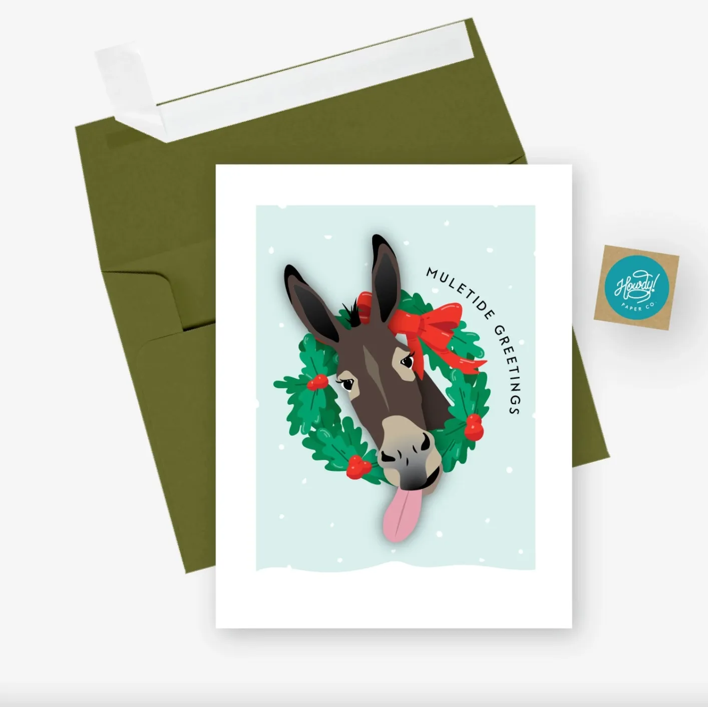 Muletide Greetings Christmas Card 🎁