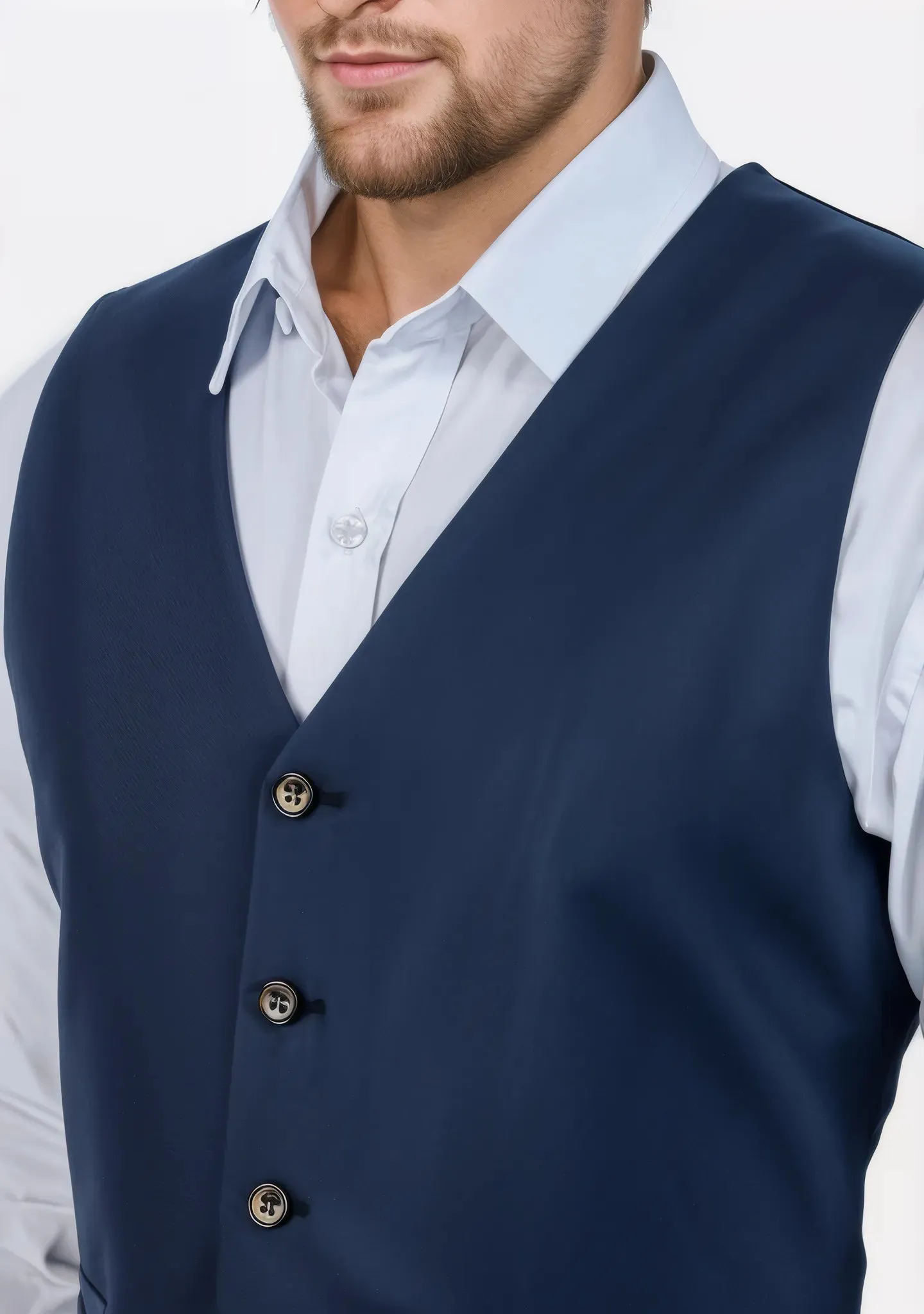 Oxford Blue Sharkskin Vest