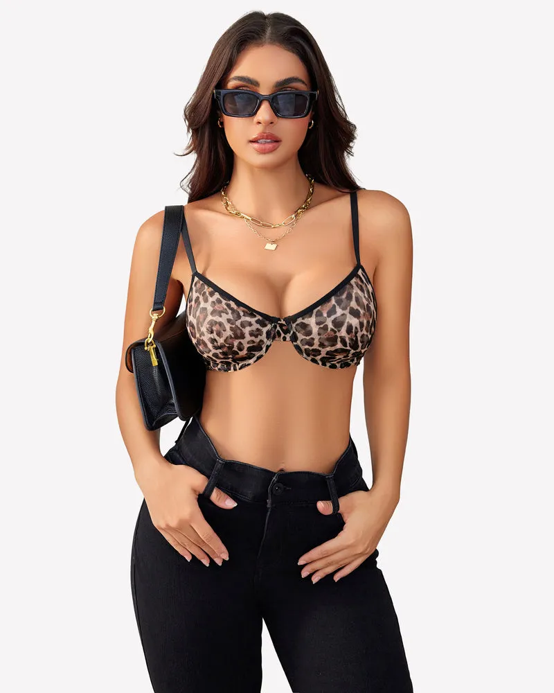 Sheer Mesh Unlined Underwire Bra