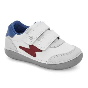 Stride Rite Boys Kennedy Infant/Toddler White/Navy Leather Shoes