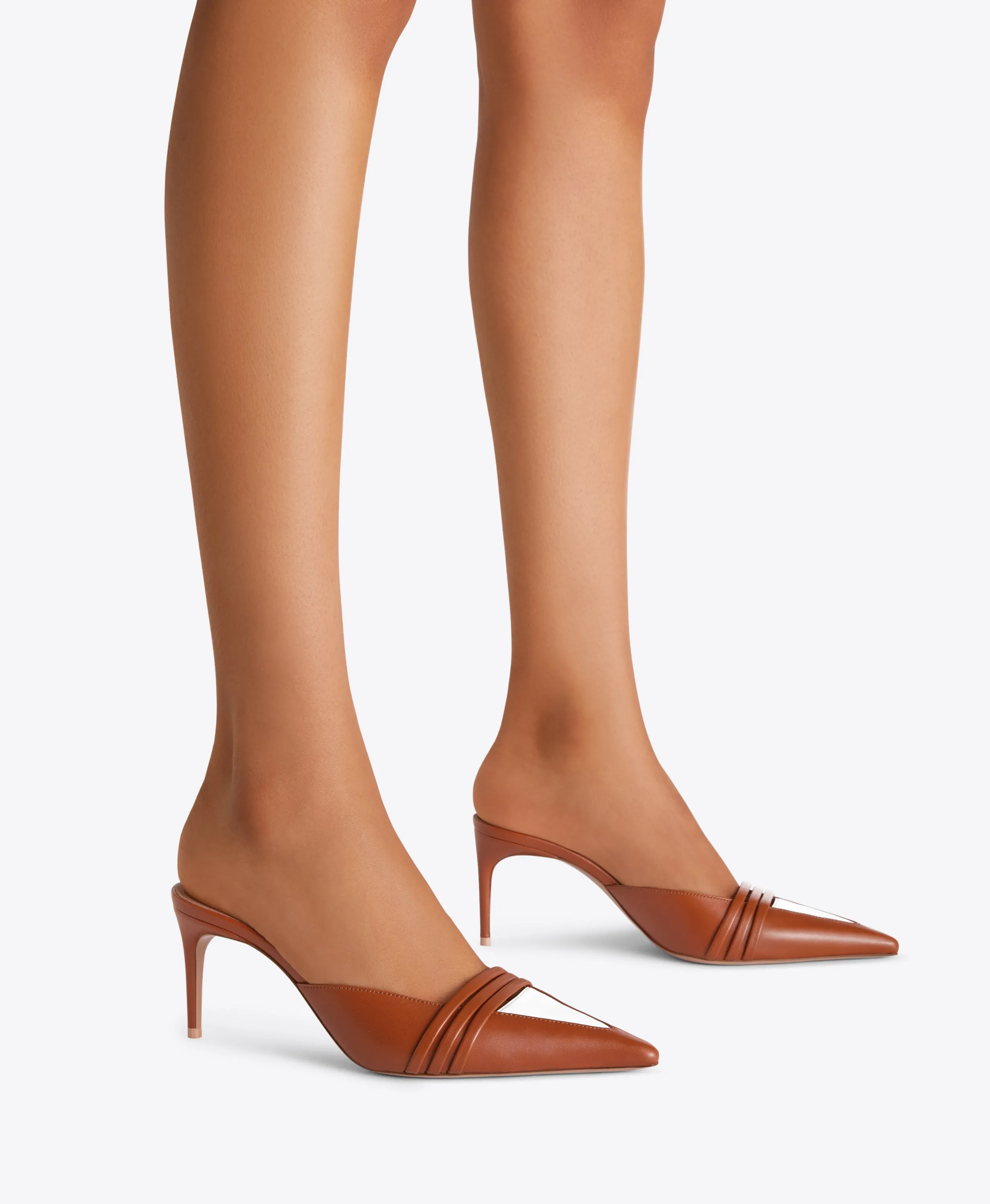 Taron 70 Tan Leather Mules