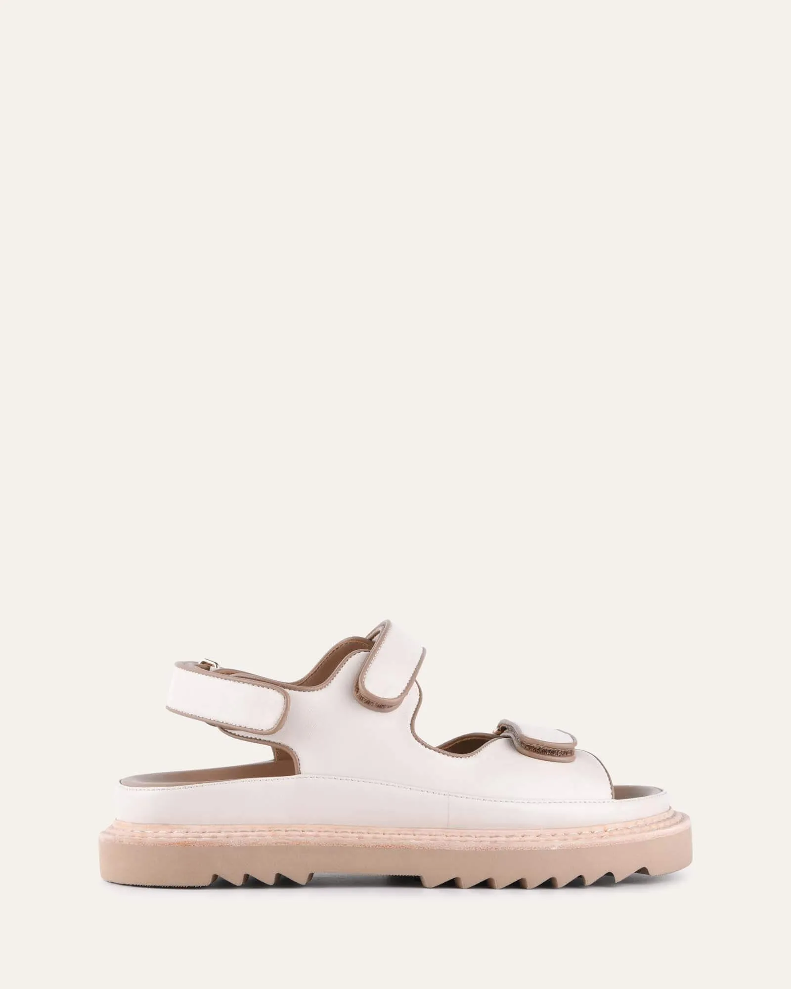 VITO FLAT SANDALS OFF WHITE MULTI LEATHER